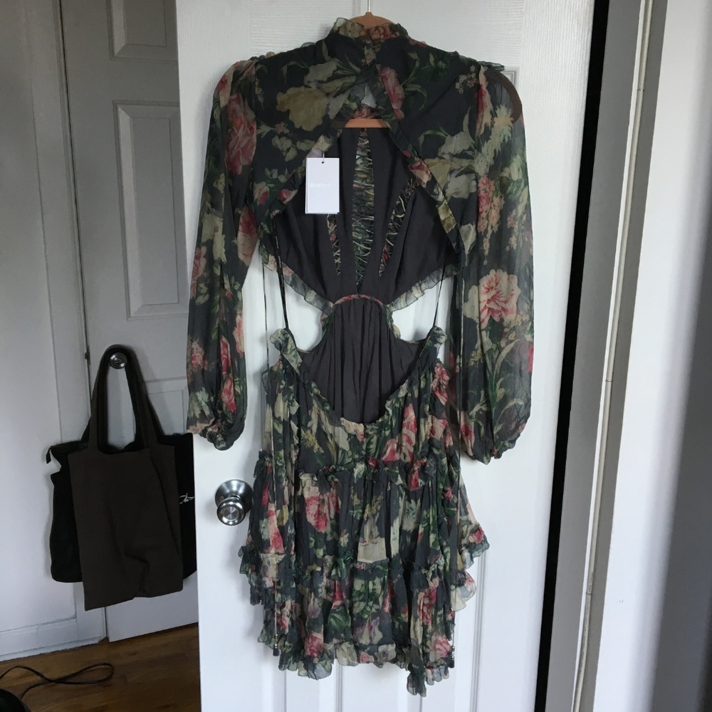 SOLD • Zimmermann Iris Floral Silk Open-Back Dress - Picture 7 of 8